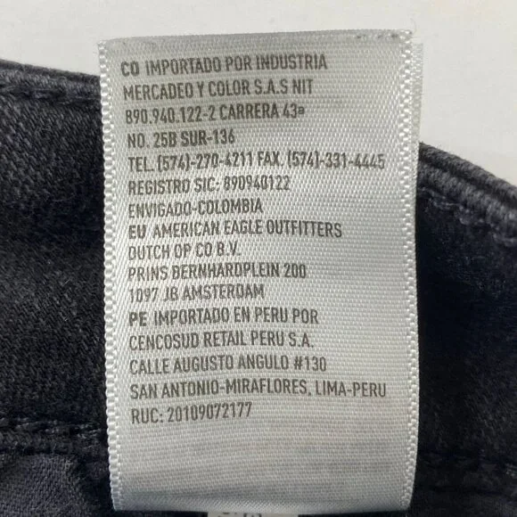 American Eagle size 4S High Rise Jegging Next Level Stretch Distress Jeans Black - Picture 10 of 12